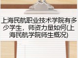 上海民航职业技术学院有多少学生，师资力量如何(上海民航学院师生概况)