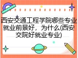 西安交通工程学院哪些专业就业前景好，为什么(西安交院好就业专业)