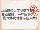 山西财经大学华商学院什么专业最好，一年招多少人(财大华商优势专业人数)