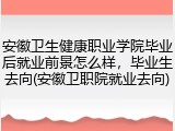 安徽卫生健康职业学院毕业后就业前景怎么样，毕业生去向(安徽卫职院就业去向)