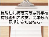 昆明幼儿师范高等专科学校有哪些知名校友，简单分析(昆明幼专知名校友)