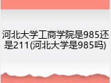 河北大学工商学院是985还是211(河北大学是985吗)