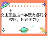 文山职业技术学院有哪几个校区，何时创办()