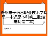 贵州电子信息职业技术学院是一本还是本科第二批(贵电院是二本)