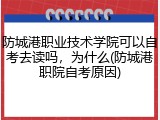 防城港职业技术学院可以自考去读吗，为什么(防城港职院自考原因)