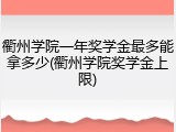 衢州学院一年奖学金最多能拿多少(衢州学院奖学金上限)