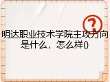 明达职业技术学院主攻方向是什么，怎么样()