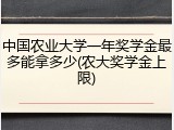 中国农业大学一年奖学金最多能拿多少(农大奖学金上限)