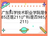 广东科学技术职业学院是985还是211(广科是否985/211)