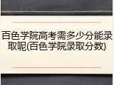 百色学院高考需多少分能录取呢(百色学院录取分数)