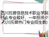 四川托普信息技术职业学院什么专业最好，一年招多少人(川托普热门专业招生数)