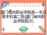 厦门城市职业学院是一本还是本科第二批(厦门城市职业学院批次)
