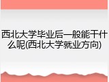 西北大学毕业后一般能干什么呢(西北大学就业方向)