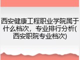 西安健康工程职业学院属于什么档次，专业排行分析(西安职院专业档次)