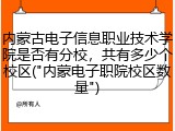 内蒙古电子信息职业技术学院是否有分校，共有多少个校区("内蒙电子职院校区数量")