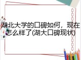 湖北大学的口碑如何，现在怎么样了(湖大口碑现状)