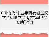 广州东华职业学院有哪些奖学金和助学金呢(东华职院奖助学金)