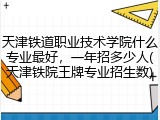 天津铁道职业技术学院什么专业最好，一年招多少人(天津铁院王牌专业招生数)