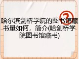 哈尔滨剑桥学院的图书馆藏书量如何，简介(哈剑桥学院图书馆藏书)
