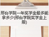 邢台学院一年奖学金最多能拿多少(邢台学院奖学金上限)