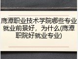 鹰潭职业技术学院哪些专业就业前景好，为什么(鹰潭职院好就业专业)