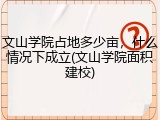 文山学院占地多少亩，什么情况下成立(文山学院面积建校)