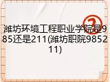 潍坊环境工程职业学院是985还是211(潍坊职院985211)