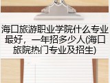 海口旅游职业学院什么专业最好，一年招多少人(海口旅院热门专业及招生)