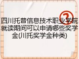 四川托普信息技术职业学院就读期间可以申请哪些奖学金(川托奖学金种类)