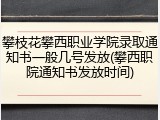 攀枝花攀西职业学院录取通知书一般几号发放(攀西职院通知书发放时间)