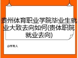 贵州体育职业学院毕业生就业大致去向如何(贵体职院就业去向)