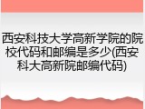西安科技大学高新学院的院校代码和邮编是多少(西安科大高新院邮编代码)