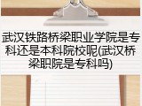 武汉铁路桥梁职业学院是专科还是本科院校呢(武汉桥梁职院是专科吗)