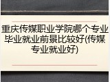 重庆传媒职业学院哪个专业毕业就业前景比较好(传媒专业就业好)