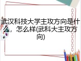 武汉科技大学主攻方向是什么，怎么样(武科大主攻方向)