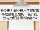 长沙电力职业技术学院的图书馆藏书量如何，简介(长沙电力职院图书馆藏书)