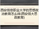 西安信息职业大学的思想政治教育怎么样(西安信大思政教育)
