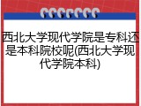 西北大学现代学院是专科还是本科院校呢(西北大学现代学院本科)