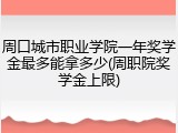 周口城市职业学院一年奖学金最多能拿多少(周职院奖学金上限)
