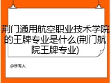 荆门通用航空职业技术学院的王牌专业是什么(荆门航院王牌专业)