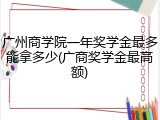 广州商学院一年奖学金最多能拿多少(广商奖学金最高额)