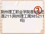 荆州理工职业学院是985还是211(荆州理工属985211吗)