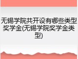 无锡学院共开设有哪些类型奖学金(无锡学院奖学金类型)