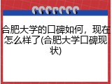 合肥大学的口碑如何，现在怎么样了(合肥大学口碑现状)