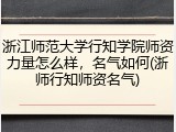 浙江师范大学行知学院师资力量怎么样，名气如何(浙师行知师资名气)