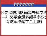 公安消防部队高等专科学校一年奖学金最多能拿多少(消防军校奖学金上限)