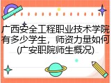 广西安全工程职业技术学院有多少学生，师资力量如何(广安职院师生概况)