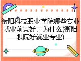 衡阳科技职业学院哪些专业就业前景好，为什么(衡阳职院好就业专业)