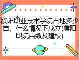 濮阳职业技术学院占地多少亩，什么情况下成立(濮阳职院亩数及建校)