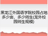 黑龙江外国语学院校园占地多少亩，多少师生(龙外校园师生规模)